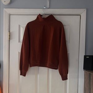Women's Rust Sweater quilted mock neck